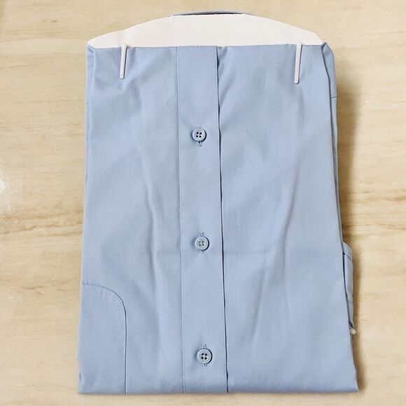 Marquis Wrinkle Resistant Dress Shirt 15 1/2 32-33 Light Blue Cotton Blend Reg - Picture 5 of 6